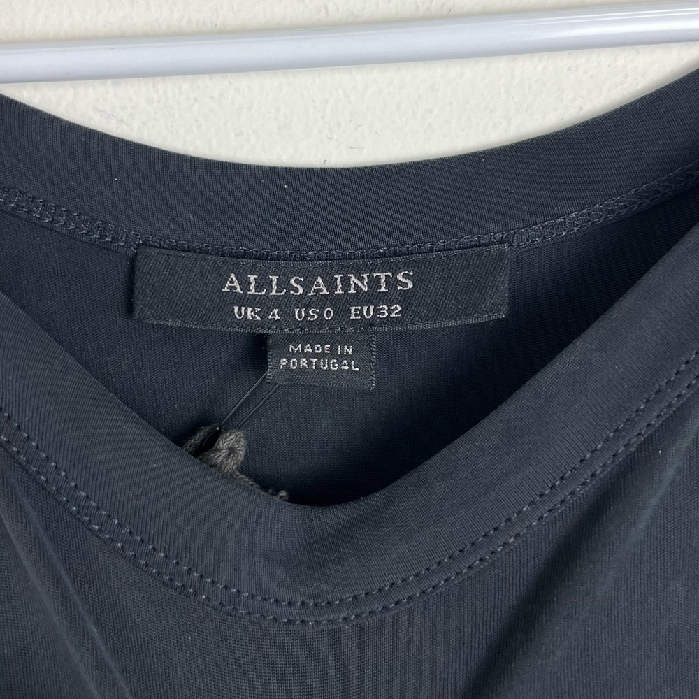 AllSaints Sami Cupro Knot Front Maxi Dress Size 0 in Black New All Saints - Picture 9 of 14